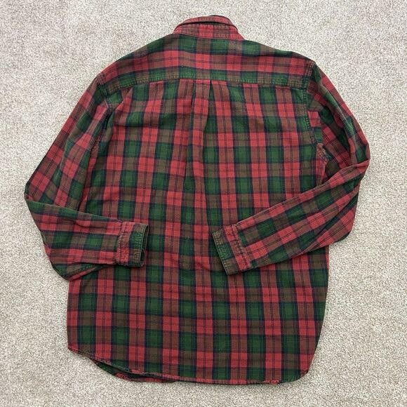 L.L Bean Long Sleeve Button Front Flannel Shirt Plaid Cotton Men's Size Medium - Picture 3 of 8